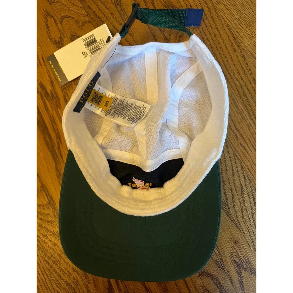 Polo Ralph Lauren PRL Running Club Hat Green White Mesh Performance Cap NEW